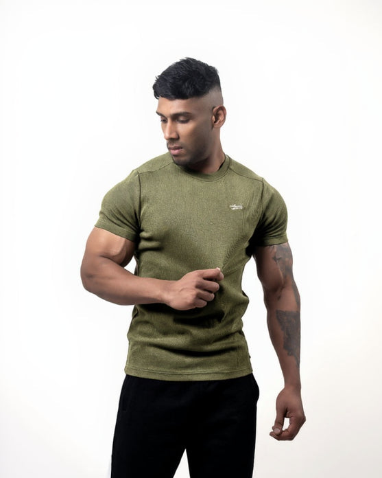 1008 - Aura Fitted Tee- Olive