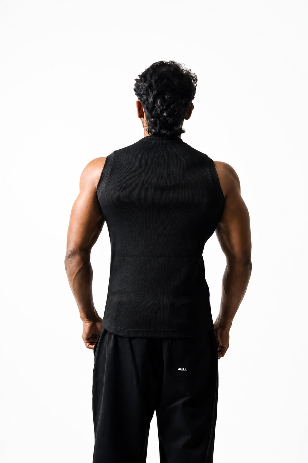 3001 -Aura Body Fit Tank- Jet black