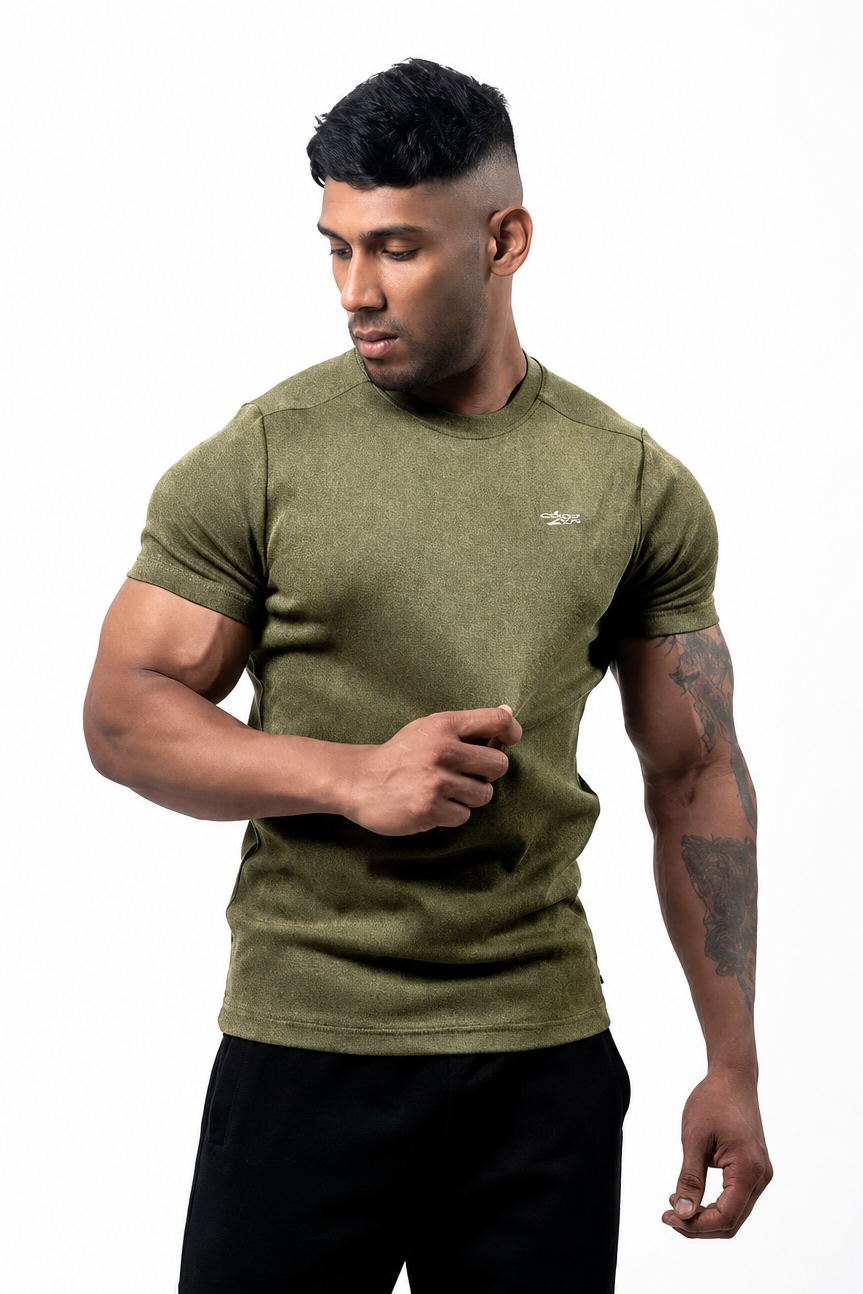 1008 - Aura Fitted Tee- Olive