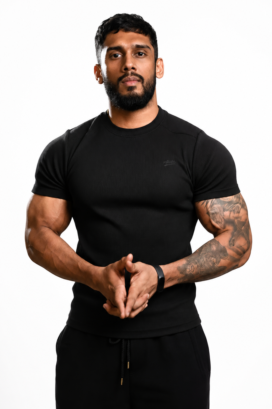 1008 - Aura Fitted Tee- Jet Black