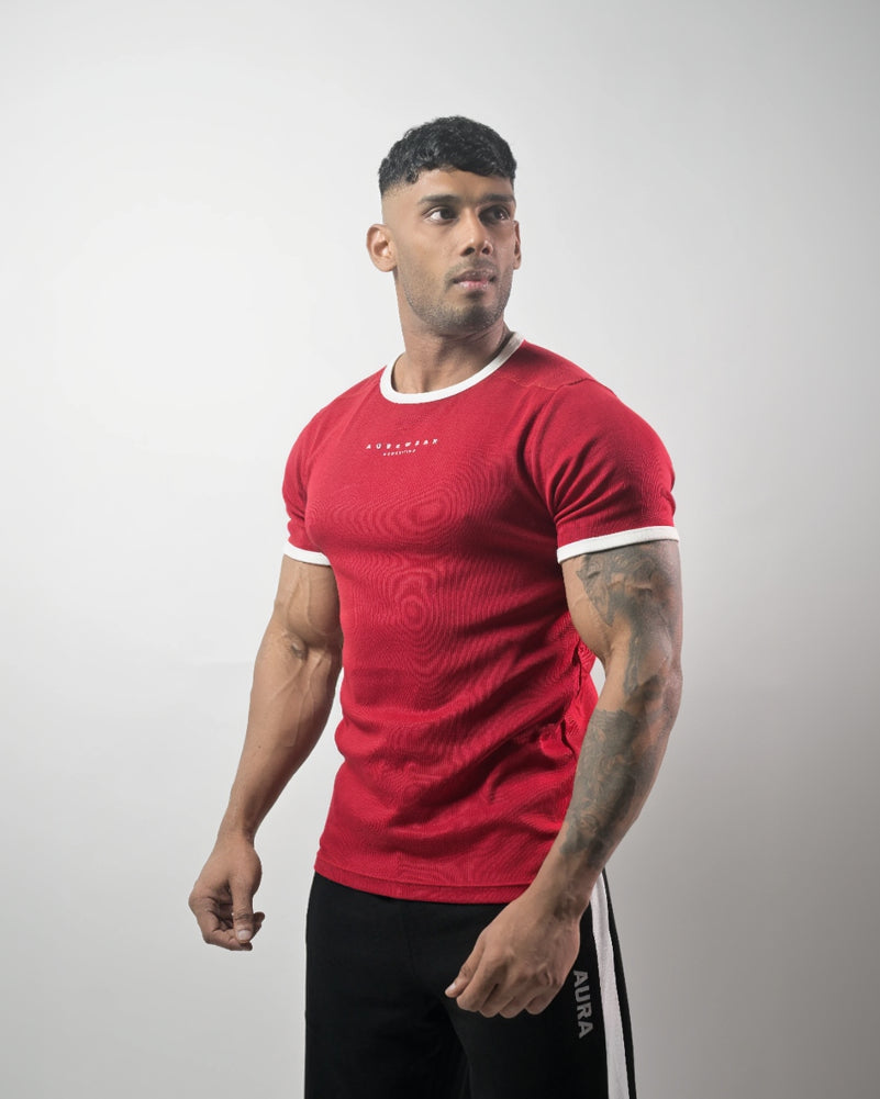 1009 - Aura Athletic Tee - Crimson Red