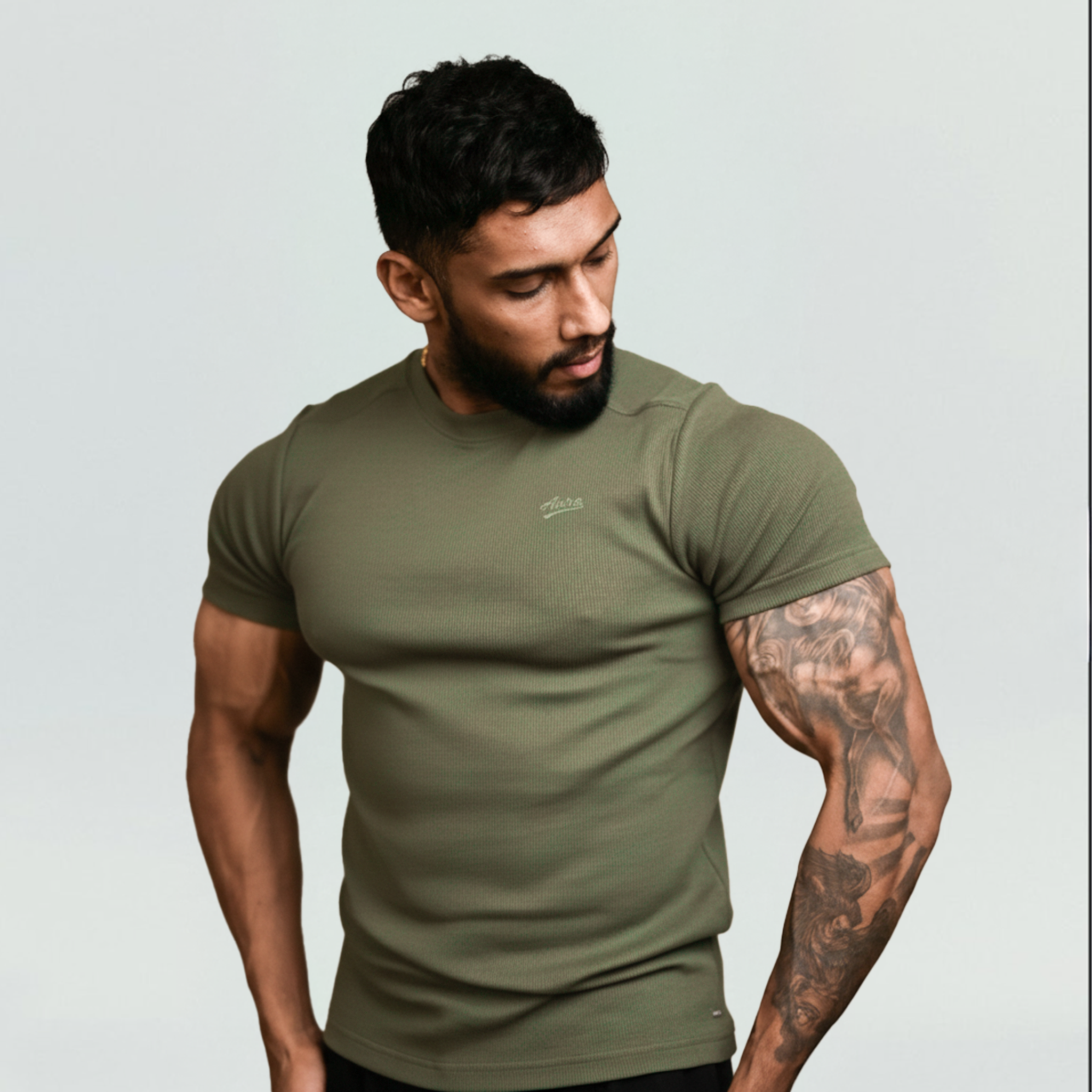 1008 - Aura Fitted Tee- Olive