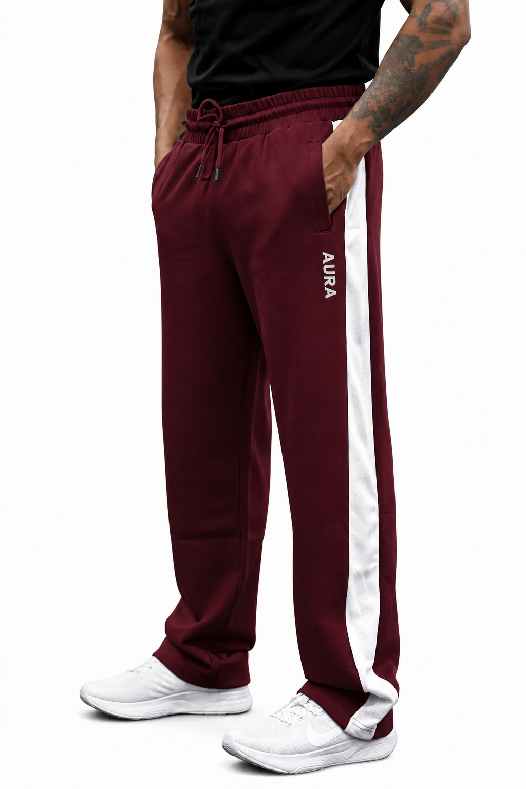 2003 – AURA Mesh Panel Jogger – MUTED WINE