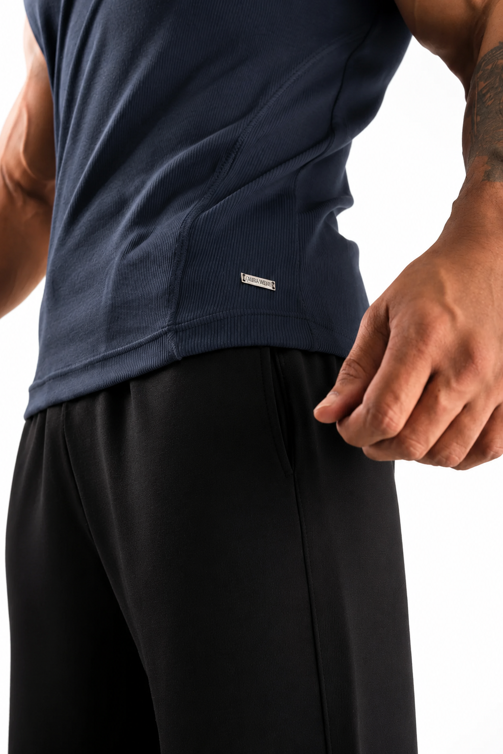 3001 - Aura Body Fit Tank- Deep Navy
