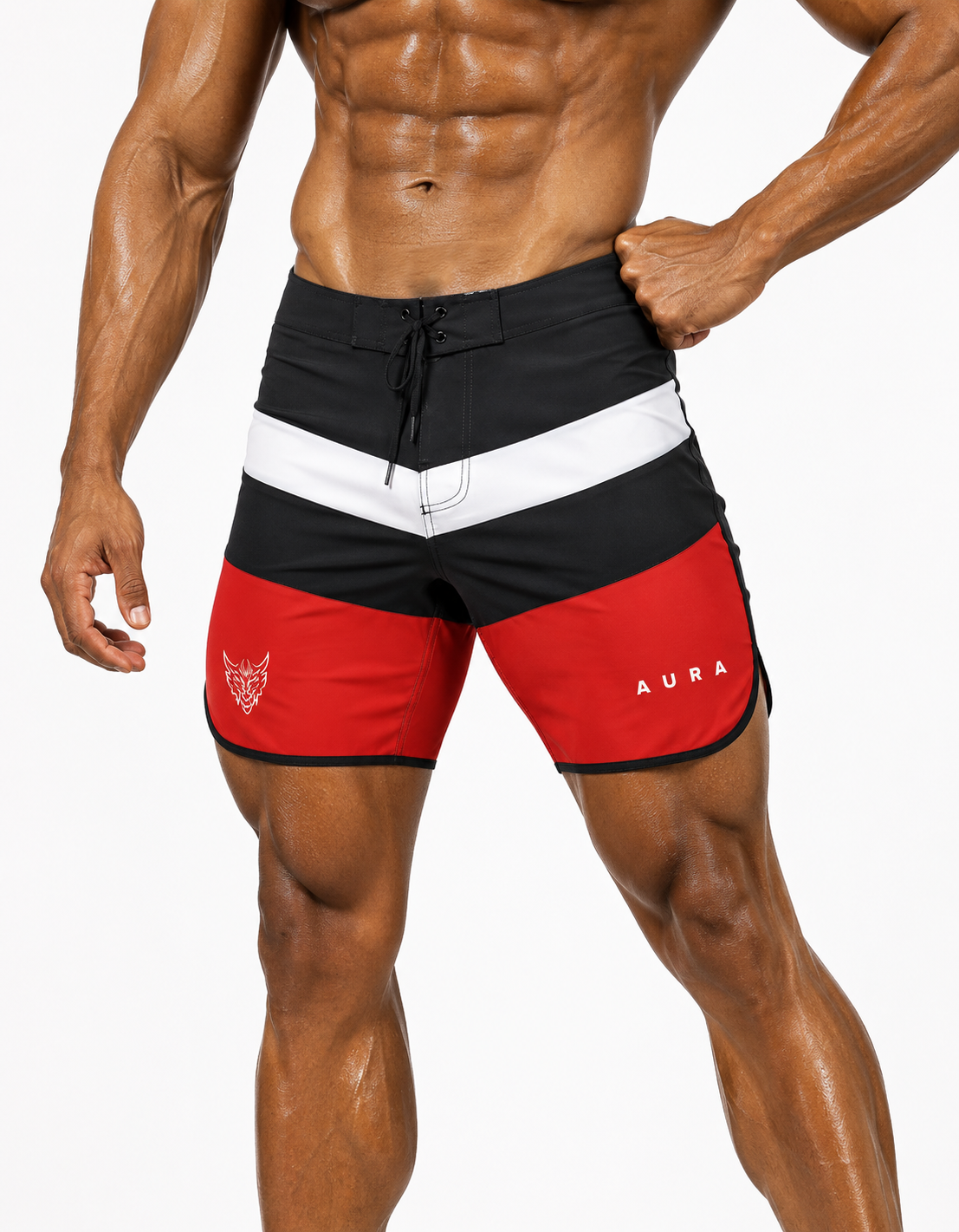 9001 - Classic Block Red Boardshorts