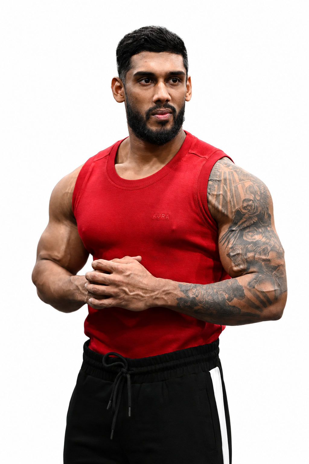 3001 - Aura Body Fit Tank- Crimson Red
