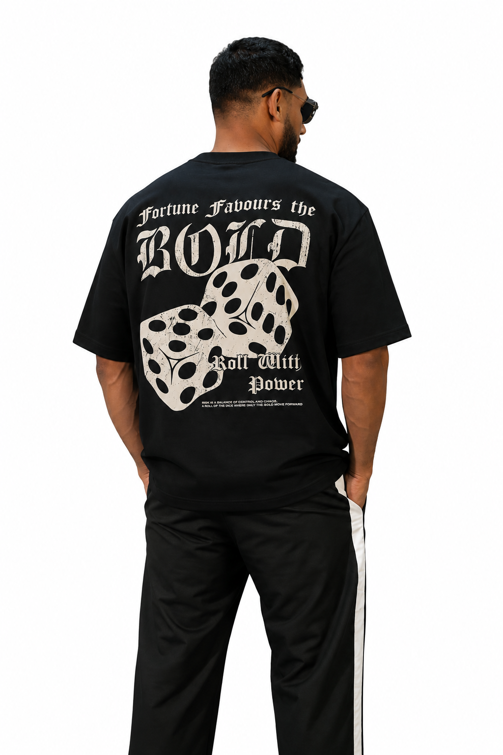 1006 - Fortune Favours The Bold Tee -Jet Black