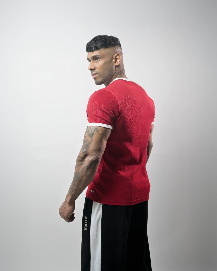 1009 - Aura Athletic Tee - Crimson Red
