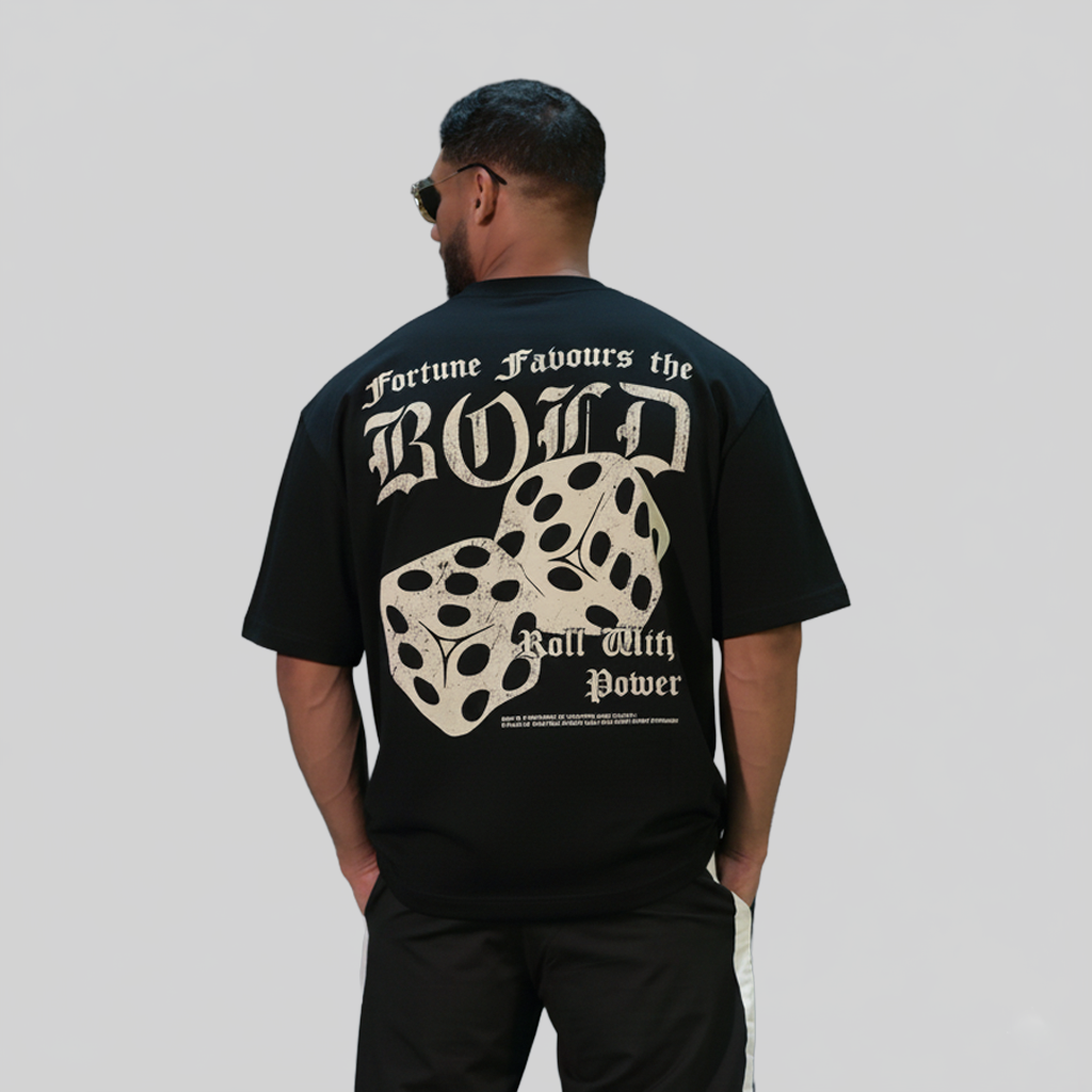 1006 - Fortune Favours The Bold Tee -Jet Black