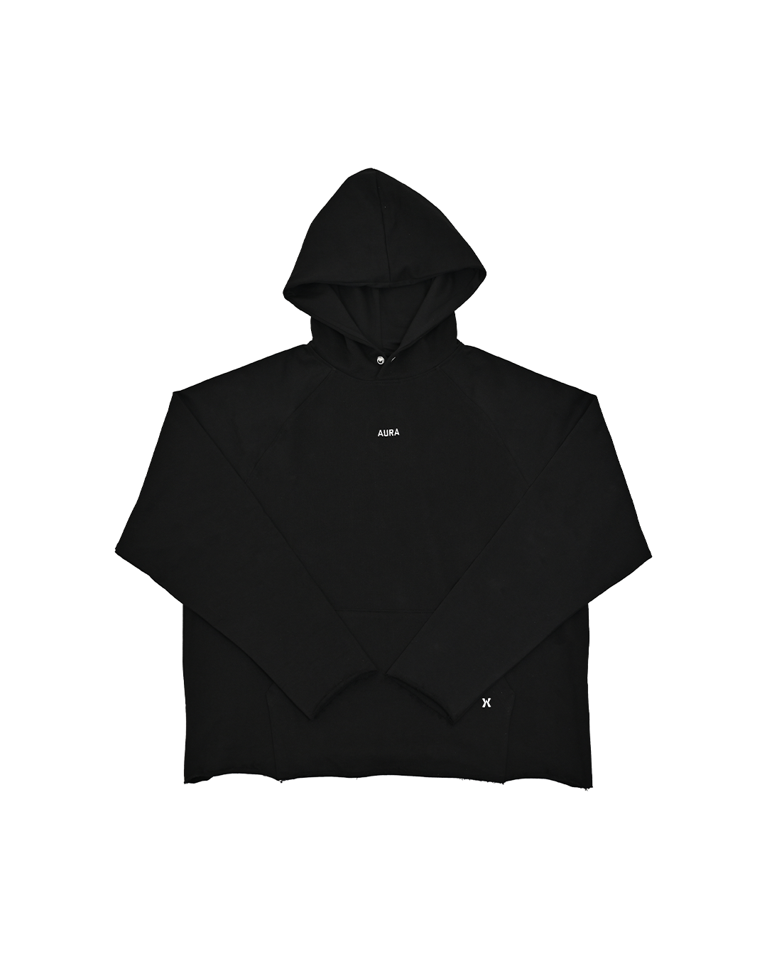 4001 -  Raw Edge Hoodie - {Jet Black}
