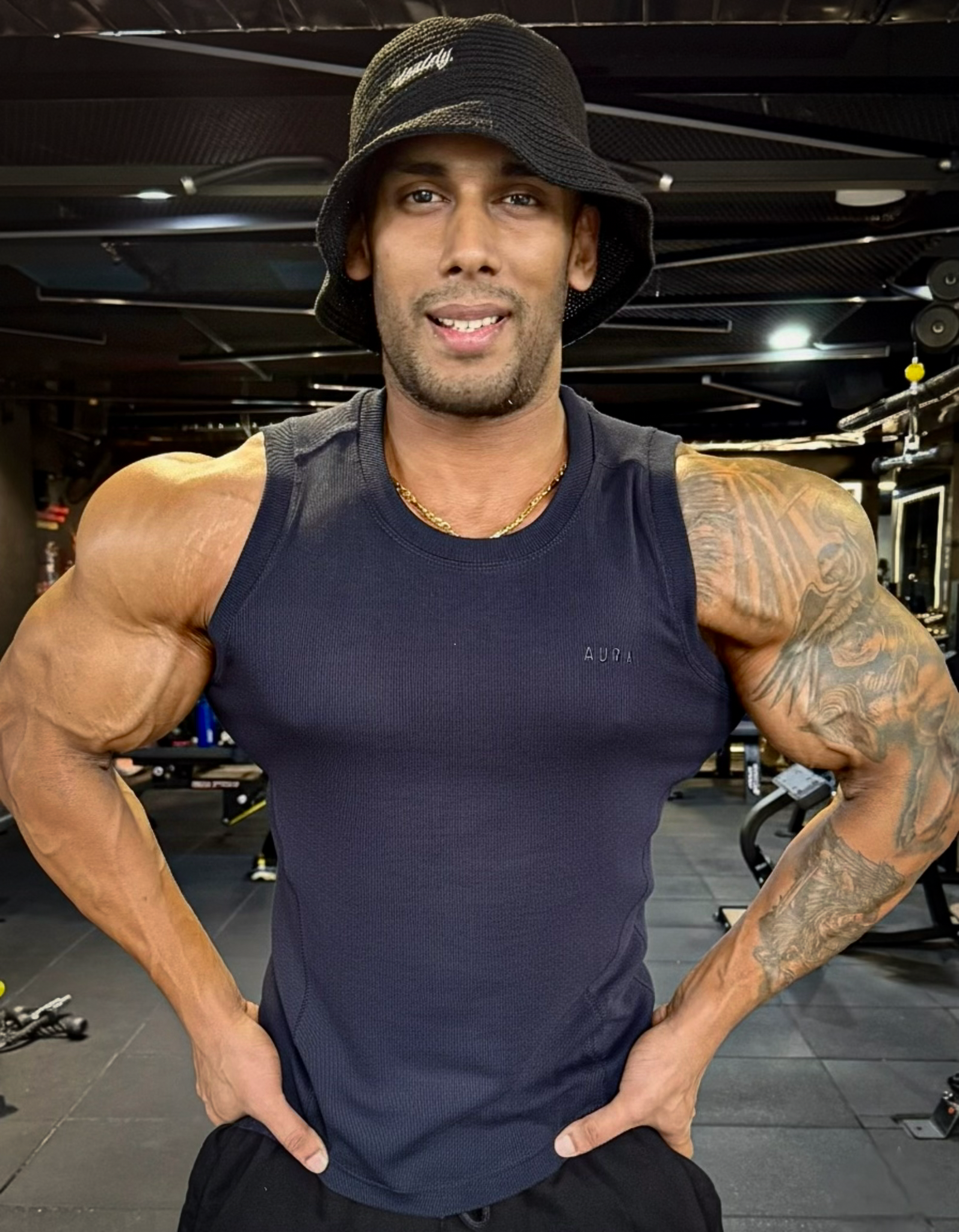 3001 - Aura Body Fit Tank- Deep Navy