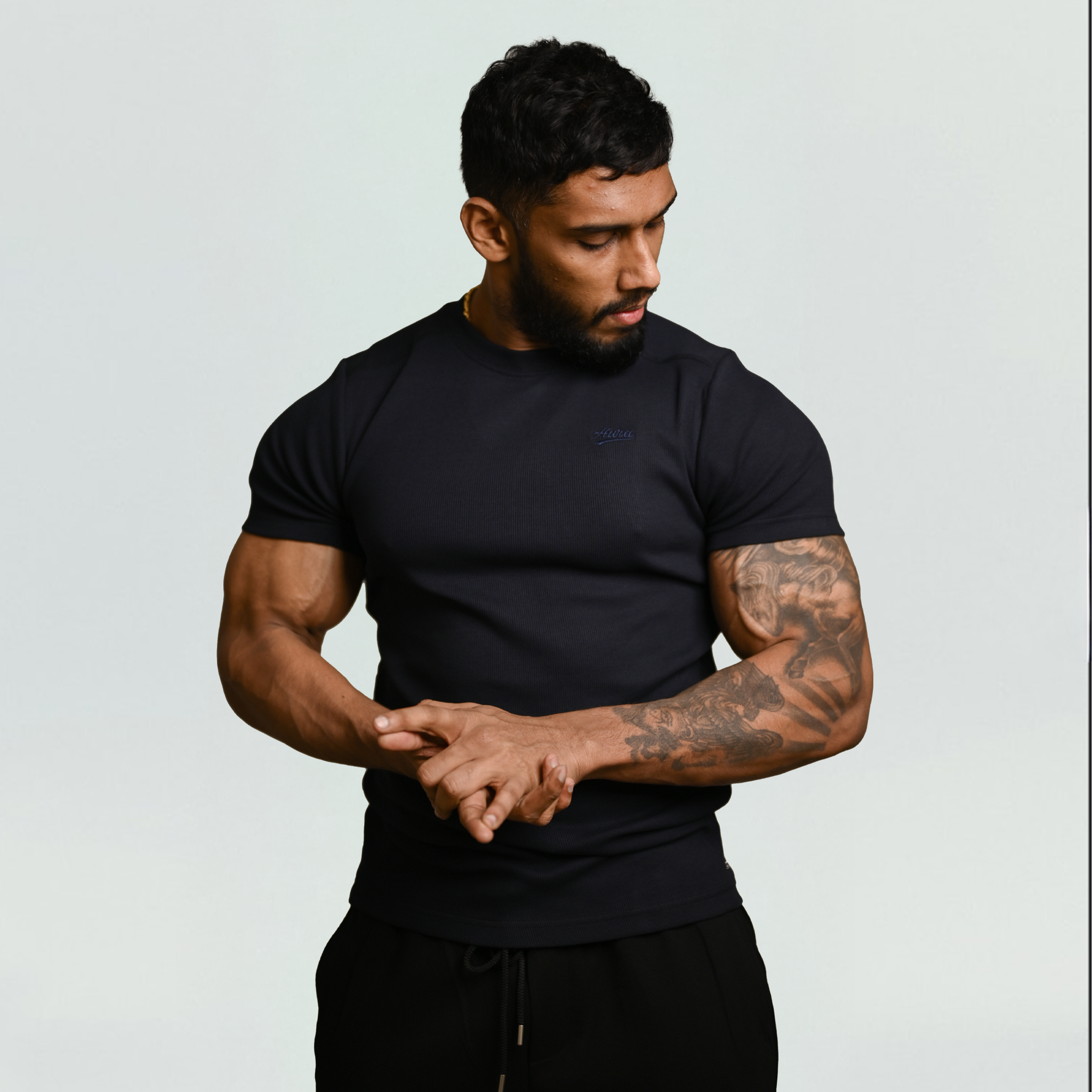 1008 - Aura Fitted Tee- Deep Navy