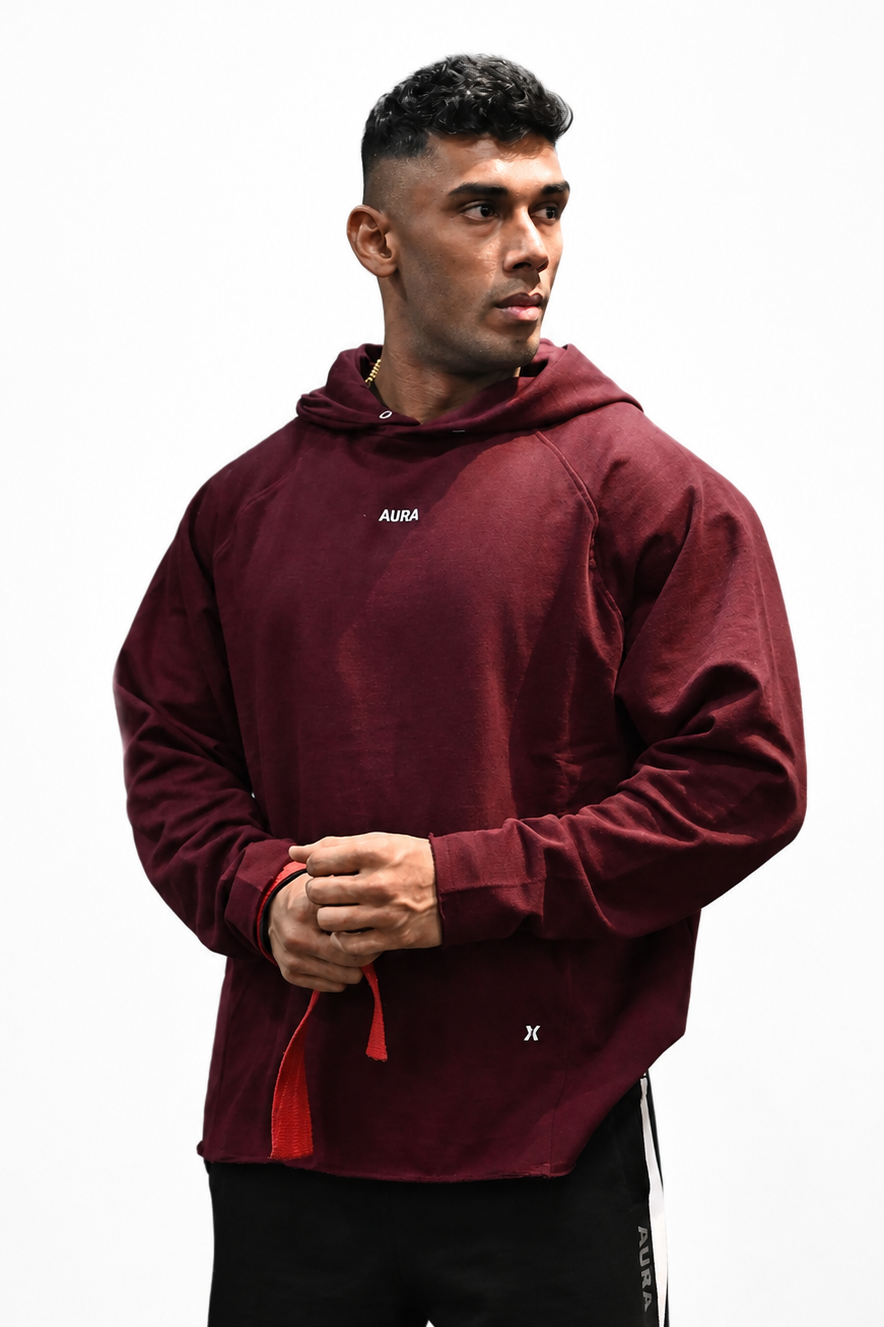 4001 - Raw Edge Hoodie - {Muted Wine}