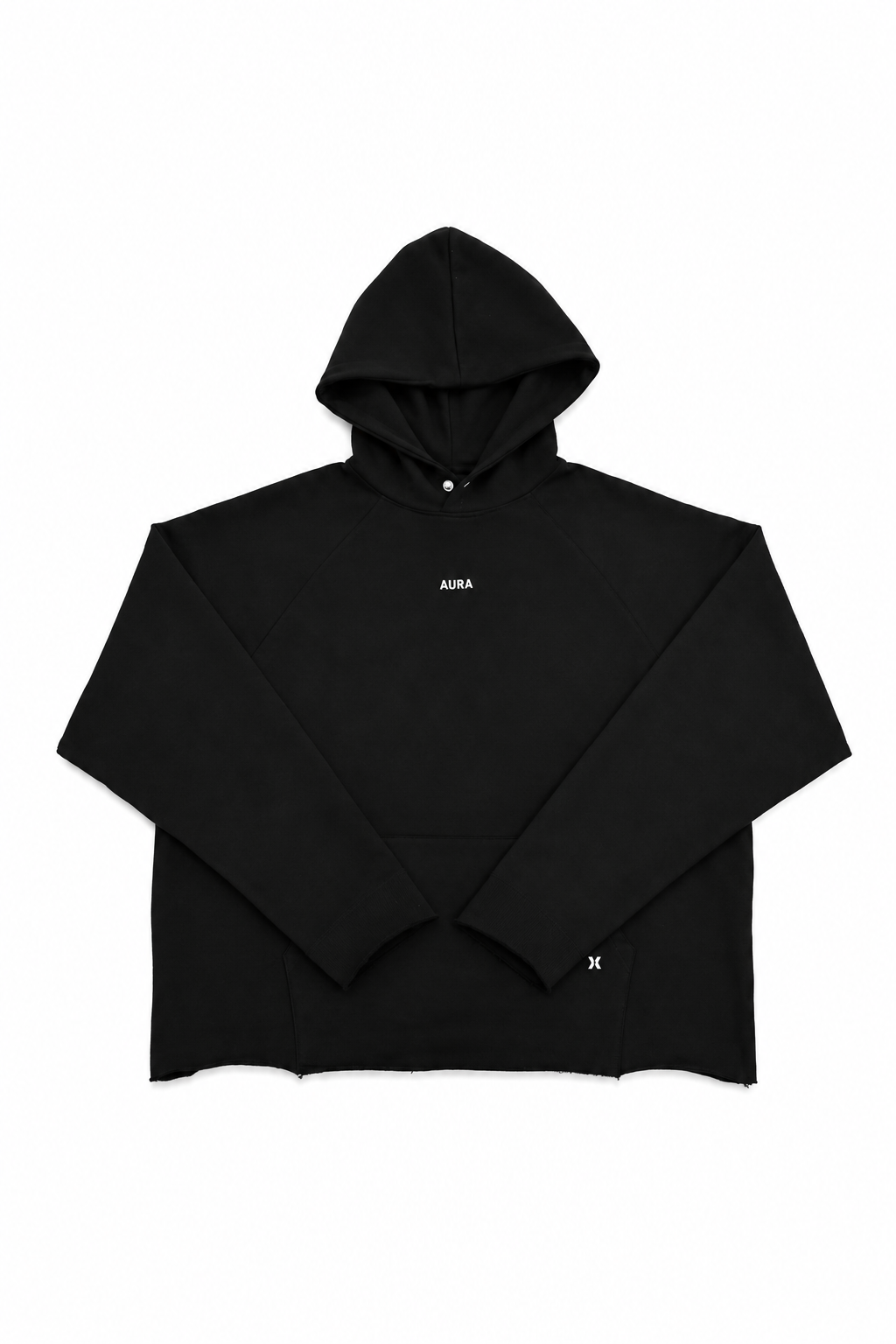 4001 -  Raw Edge Hoodie - {Jet Black}