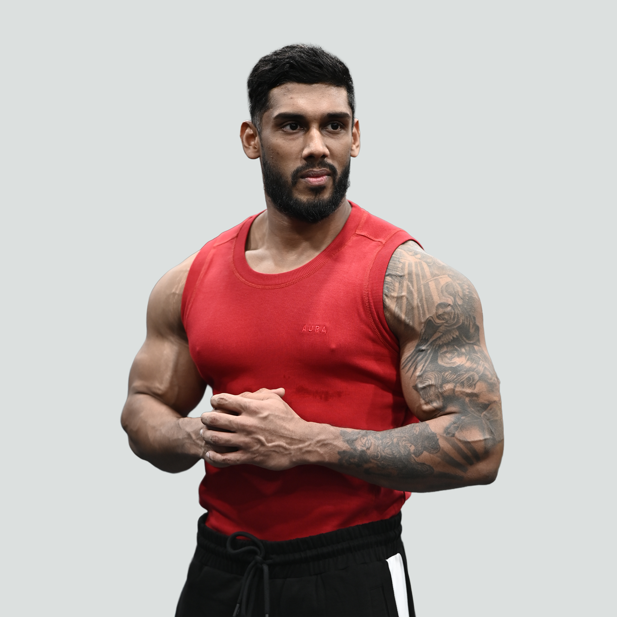 3001 - Aura Body Fit Tank- Crimson Red