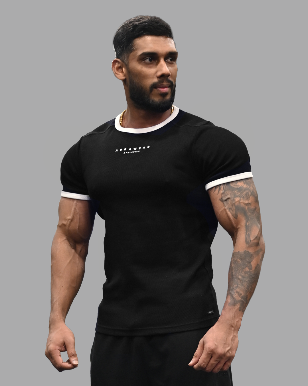 1009 - Aura Athletic Tee - Jet Black