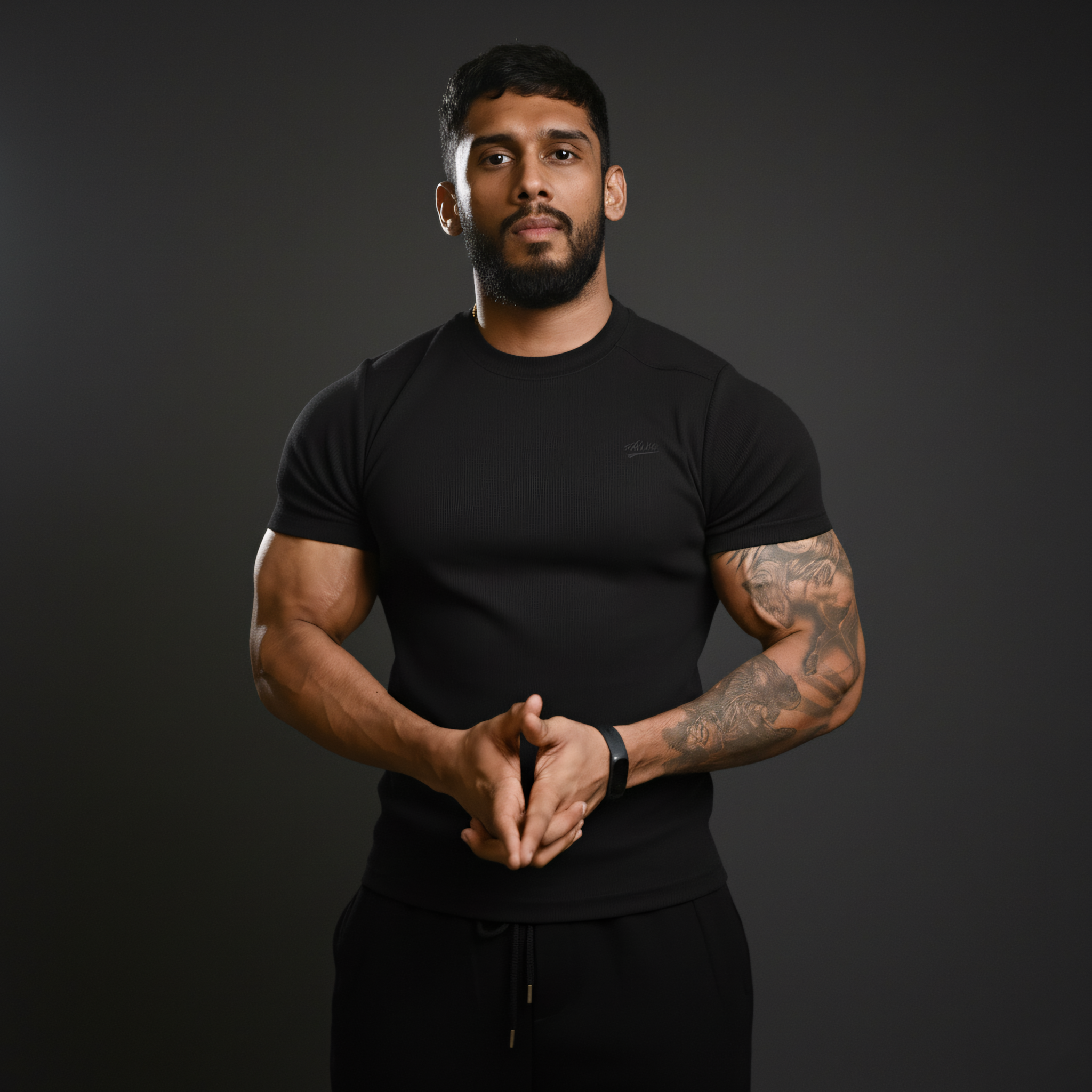 1008 - Aura Fitted Tee- Jet Black